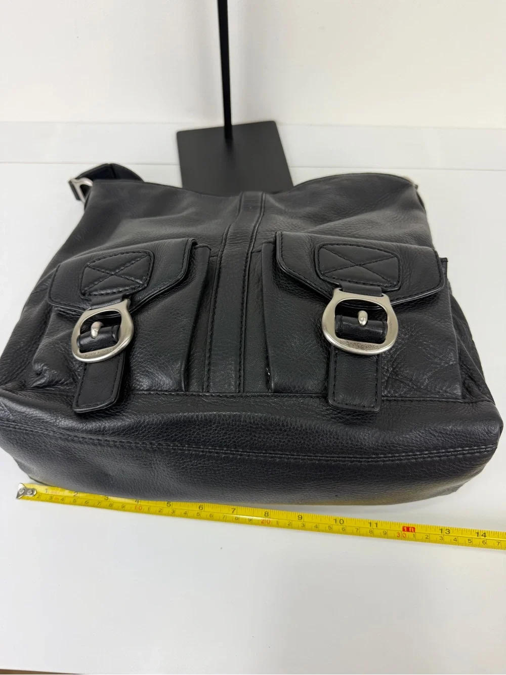 Michael Kors Black Pebbled Leather Slouch Hobo Shoulder Bag Y2K Cargo Pockets